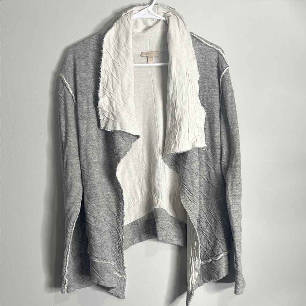 Bordeaux Gray and Cream Women's Cardigan